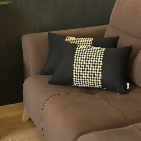 Boho-Chic Houndstooth Jacquard Throw Pillow MIKE & Co. NEW YORK