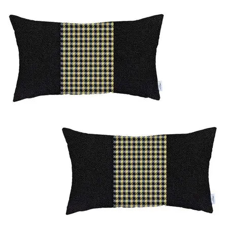 Boho-Chic Houndstooth Jacquard Throw Pillow MIKE & Co. NEW YORK