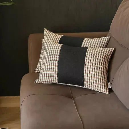 Boho-Chic Houndstooth Jacquard Throw Pillow MIKE & Co. NEW YORK