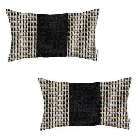 Boho-Chic Houndstooth Jacquard Throw Pillow MIKE & Co. NEW YORK
