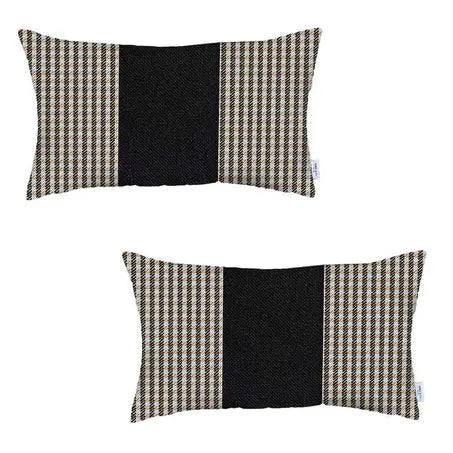 Boho-Chic Houndstooth Jacquard Throw Pillow MIKE & Co. NEW YORK