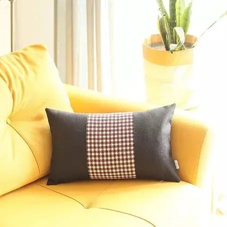 Boho-Chic Houndstooth Jacquard Throw Pillow MIKE & Co. NEW YORK
