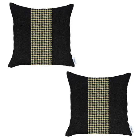 Boho-Chic Houndstooth Jacquard Throw Pillow MIKE & Co. NEW YORK