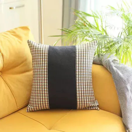 Boho-Chic Houndstooth Jacquard Throw Pillow MIKE & Co. NEW YORK