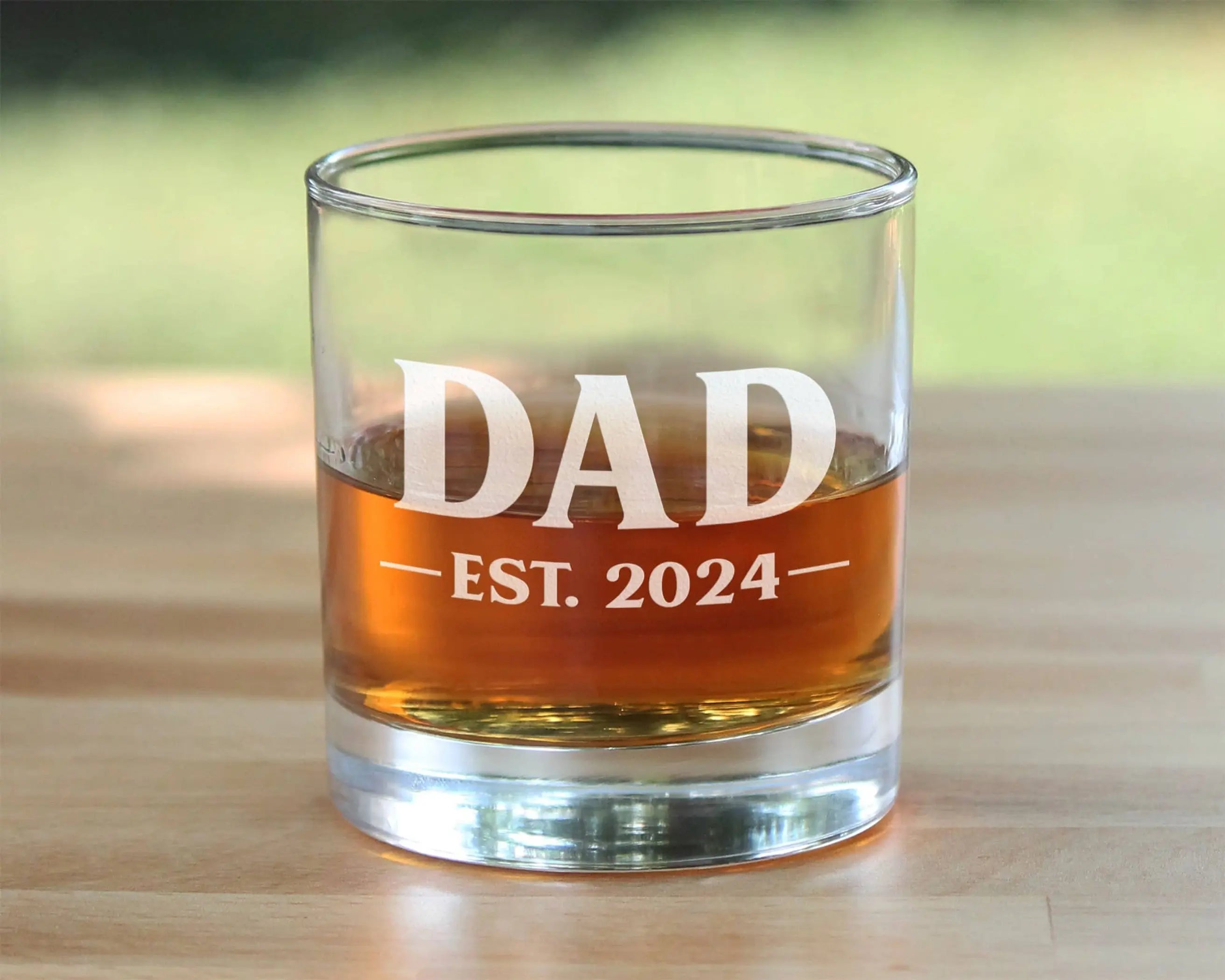 Bold 2024 Dad Whiskey Rocks Glass - New Dad Gifts and Decor Bevvee