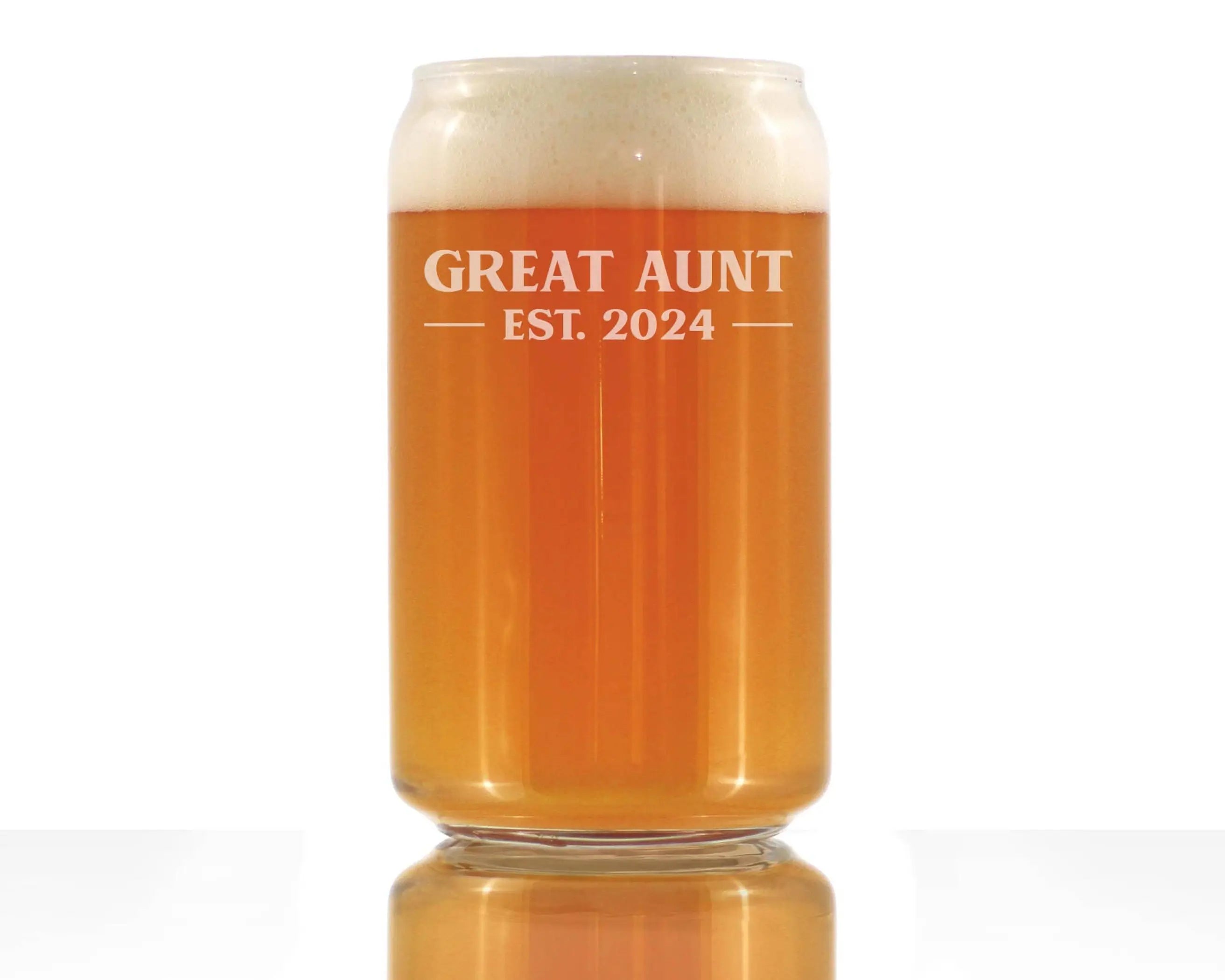 Bold 2024 New Great Aunt Beer Can Pint Glass -  Gifts Bevvee
