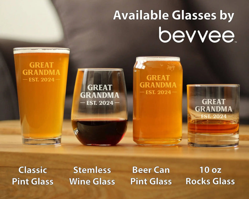 Bold 2024 New Great Grandma Pint Glass for Beer -  Gifts Bevvee