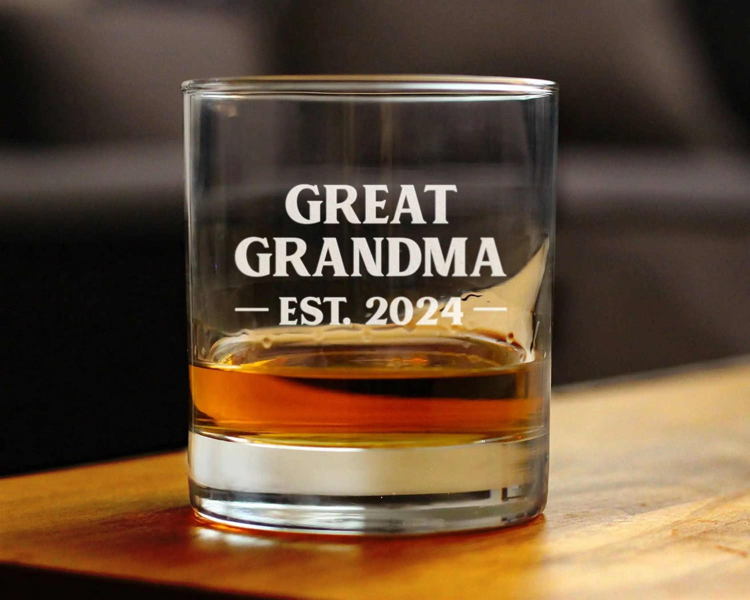 Bold 2024 New Great Grandma Whiskey Rocks Glass -  Gifts Bevvee