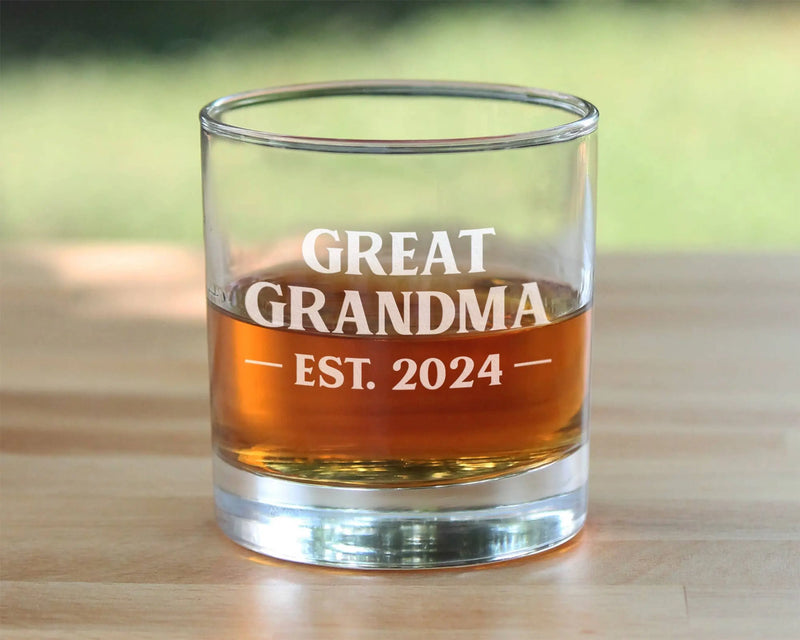 Bold 2024 New Great Grandma Whiskey Rocks Glass -  Gifts Bevvee