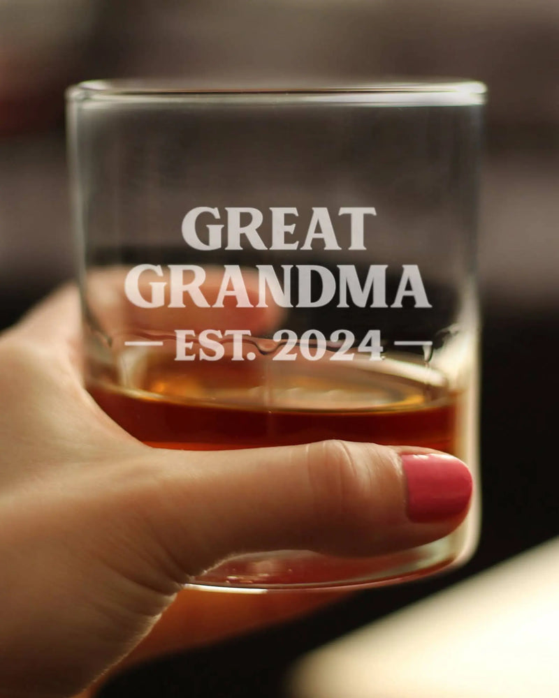 Bold 2024 New Great Grandma Whiskey Rocks Glass -  Gifts Bevvee