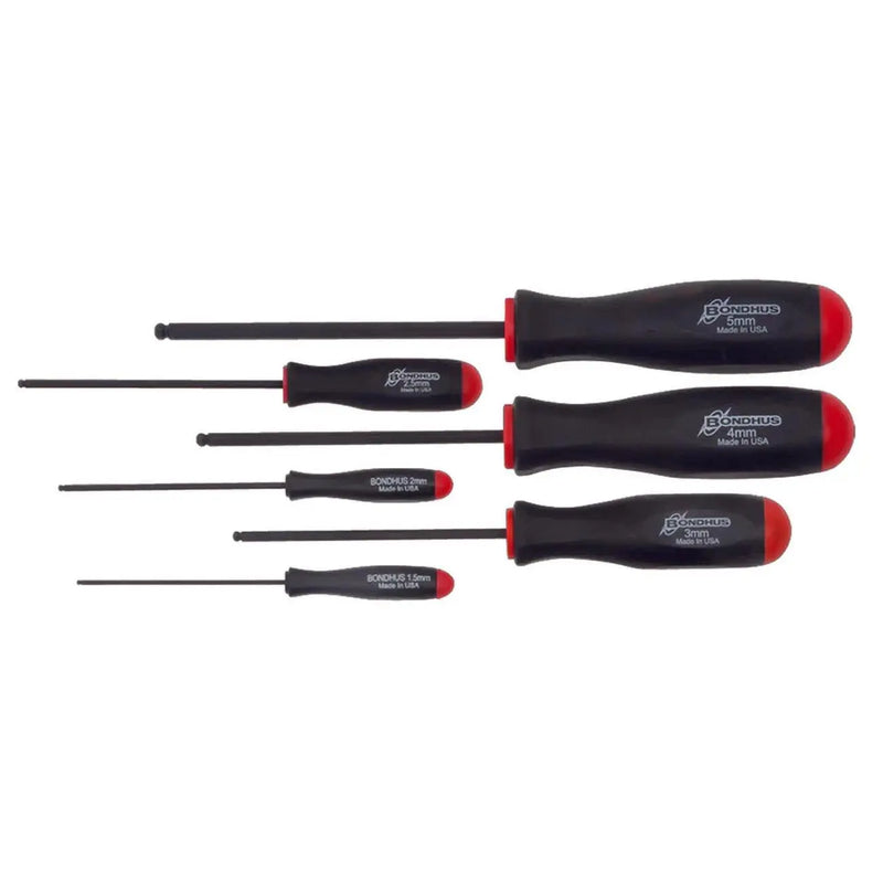 Bondhus Balldriver Metric Hex Ball End Screwdrivers 1.5mm To 5mm (6 Piece) BONDHUS