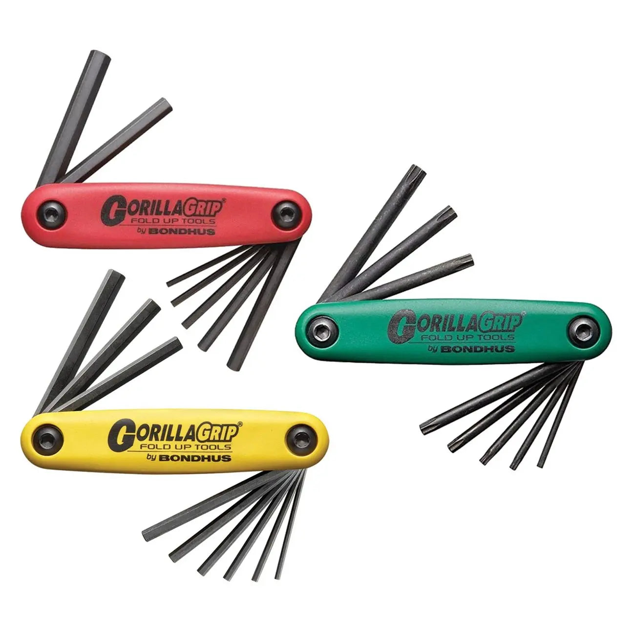 Bondhus Foldup Tool Triple Pack: Sae Hex Metric Hex & Torx (24 Tips) BONDHUS