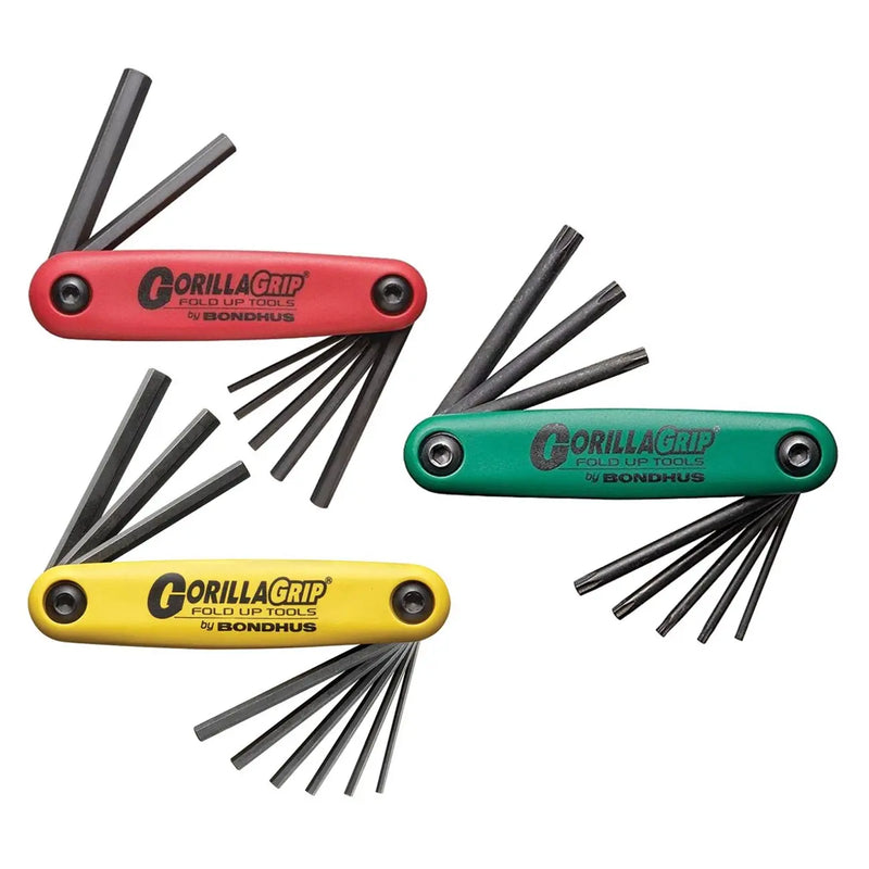 Bondhus Foldup Tool Triple Pack: Sae Hex Metric Hex & Torx (24 Tips) BONDHUS