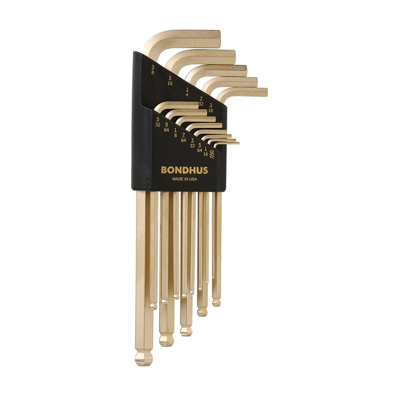 Bondhus Goldguard Plated Balldriver Sae Ball End Hex L-key Set (13 Piece) BONDHUS
