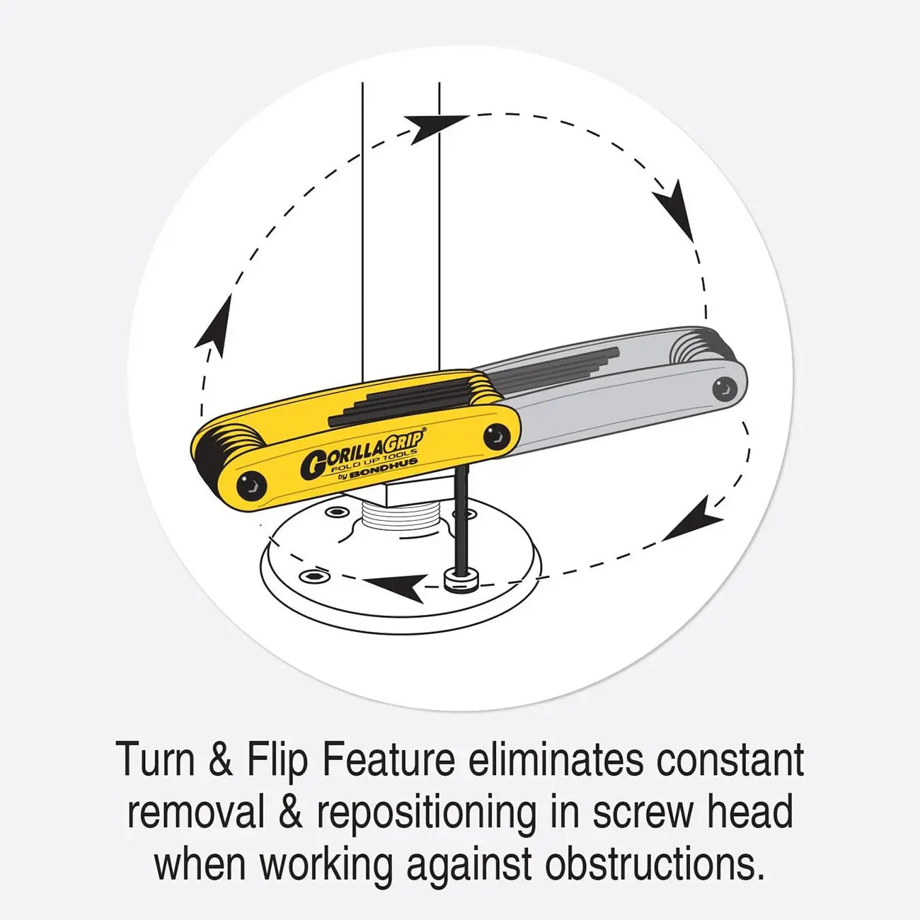 Bondhus Gorillagrip Foldup Hex Tool: Sae (9 Tips) BONDHUS