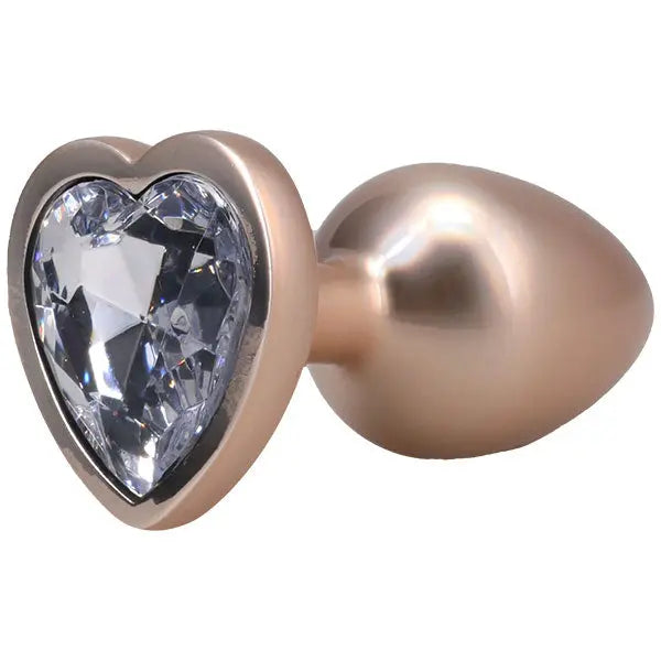 Booty Bling Metal Heart Plug - Medium - Gold Doc Johnson
