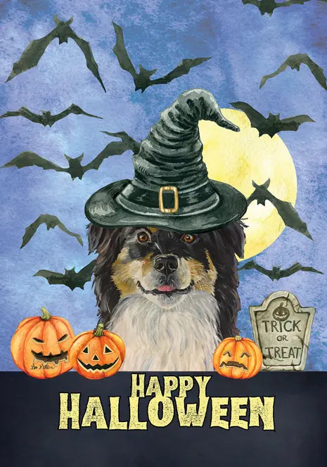 Border Collie - Hippie Hound Studio Best of Breed Halloween House and Garden Flag Best of Breed