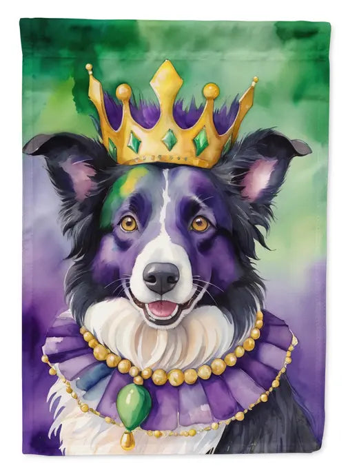 Border Collie King of Mardi Gras Garden Flag Caroline's Treasures