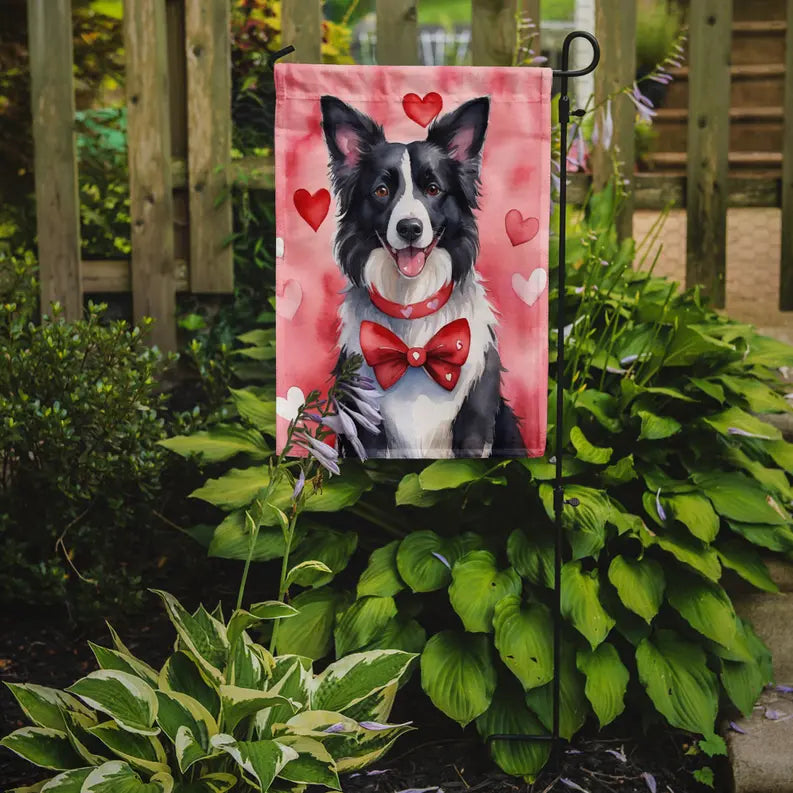 Border Collie My Valentine Garden Flag Caroline's Treasures