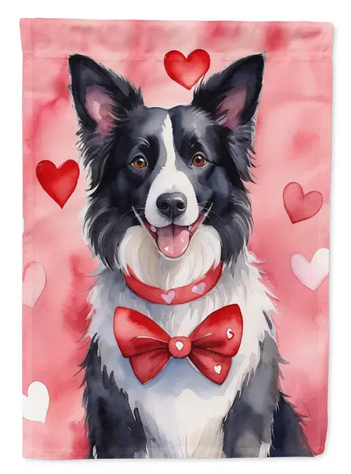 Border Collie My Valentine Garden Flag Caroline's Treasures