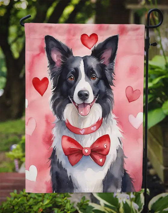 Border Collie My Valentine Garden Flag Caroline's Treasures