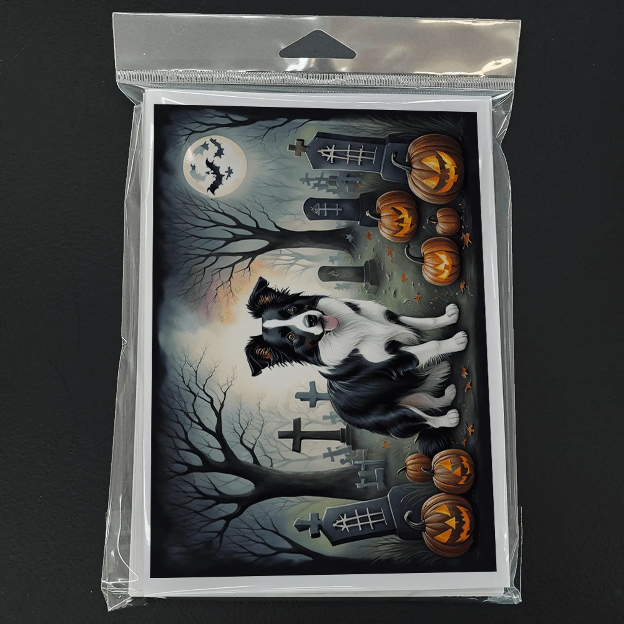 Border Collie Spooky Halloween Greeting Cards Pack of 8 Caroline's Treasures