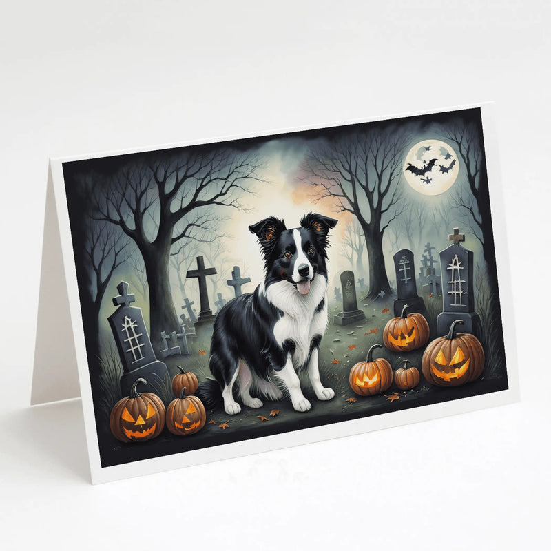 Border Collie Spooky Halloween Greeting Cards Pack of 8 Caroline's Treasures