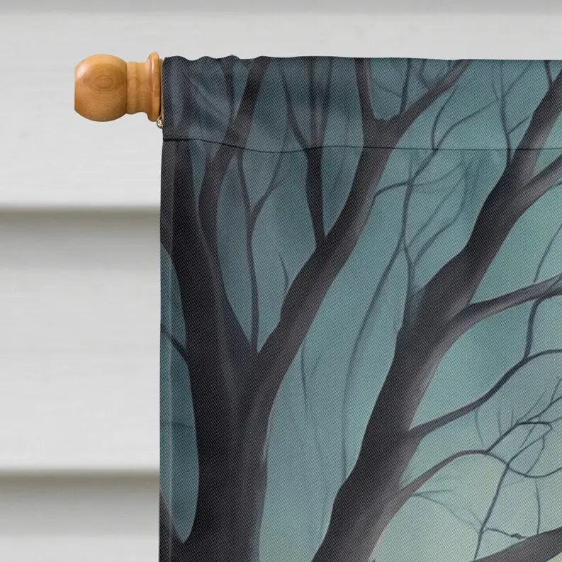 Border Collie Spooky Halloween House Flag Caroline's Treasures