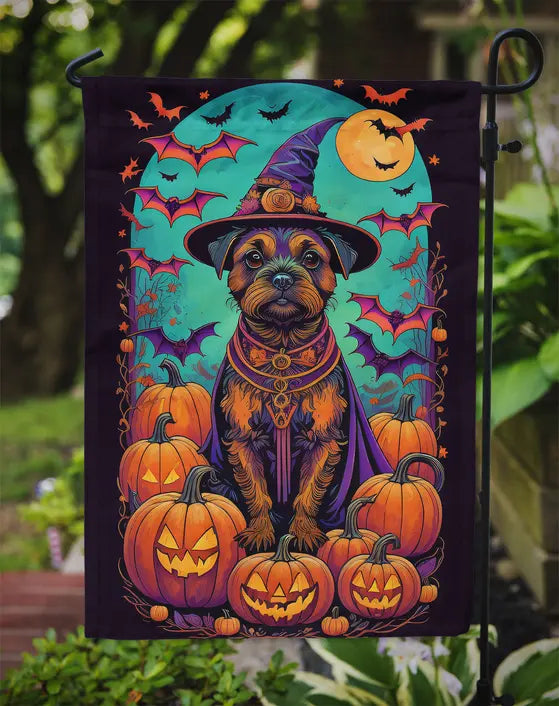 Border Terrier Witchy Halloween Garden Flag Caroline's Treasures