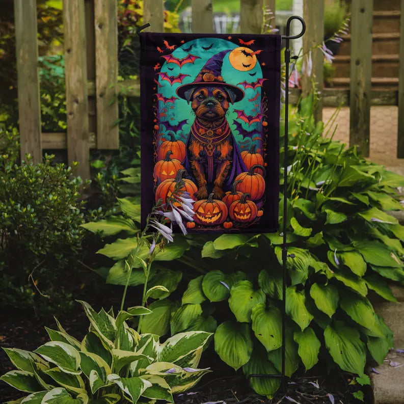 Border Terrier Witchy Halloween Garden Flag Caroline's Treasures