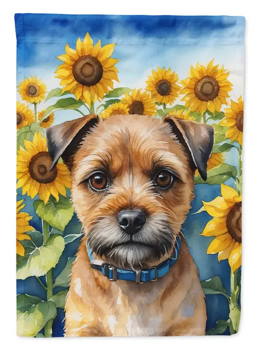 Border Terrier in Sunflowers Garden Flag Caroline's Treasures