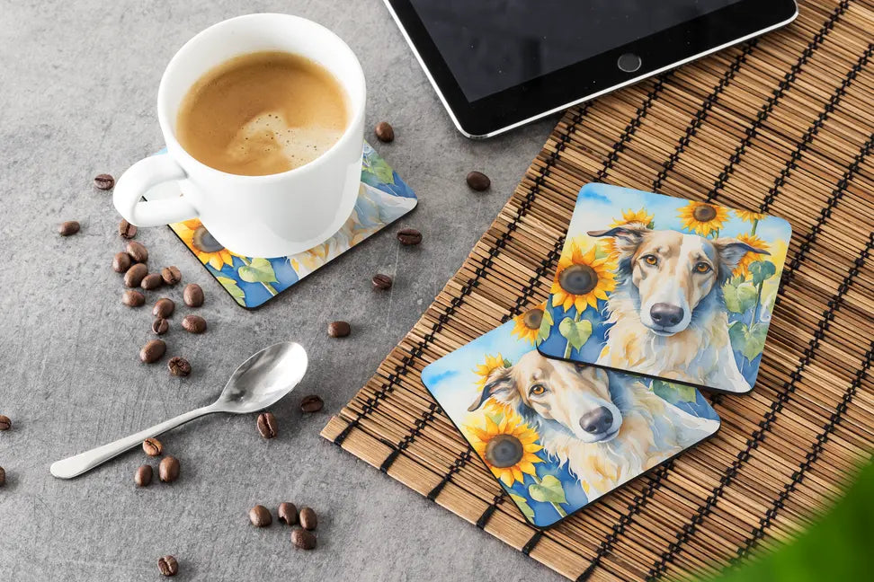 Borzoi in Sunflowers Pair of Pot Holders Caroline's Treasures