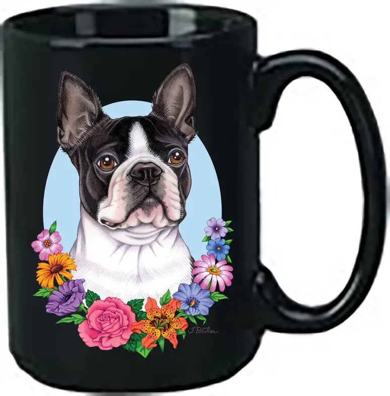 Boston Terrier - Best of Breed Ceramic 15oz Coffee Black Mug Best of Breed