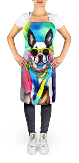 Boston Terrier Hippie Dawg Apron Caroline's Treasures