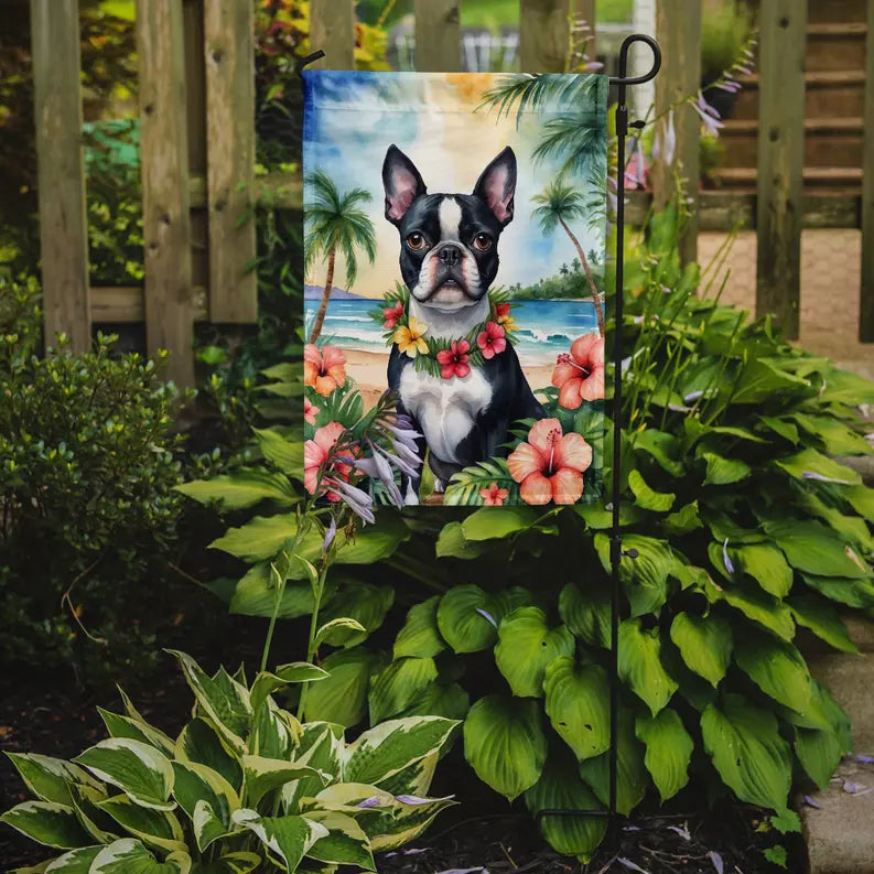 Boston Terrier Luau Garden Flag Caroline's Treasures