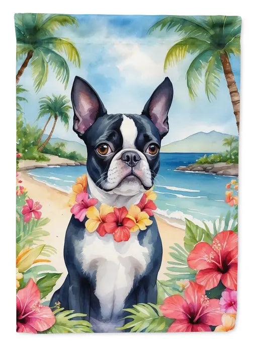 Boston Terrier Luau Garden Flag Caroline's Treasures