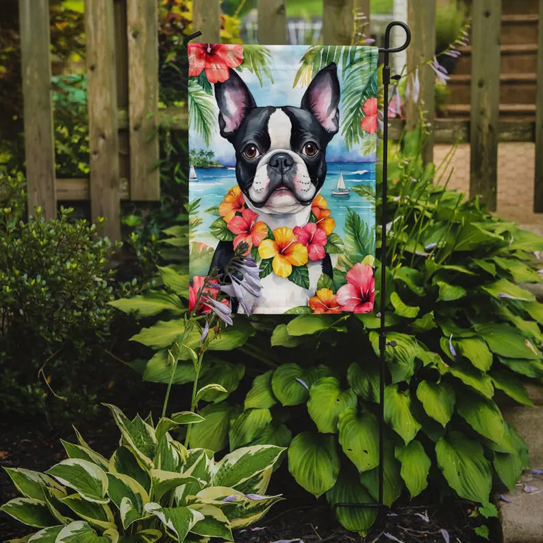 Boston Terrier Luau Garden Flag Caroline's Treasures