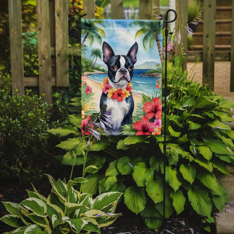 Boston Terrier Luau Garden Flag Caroline's Treasures
