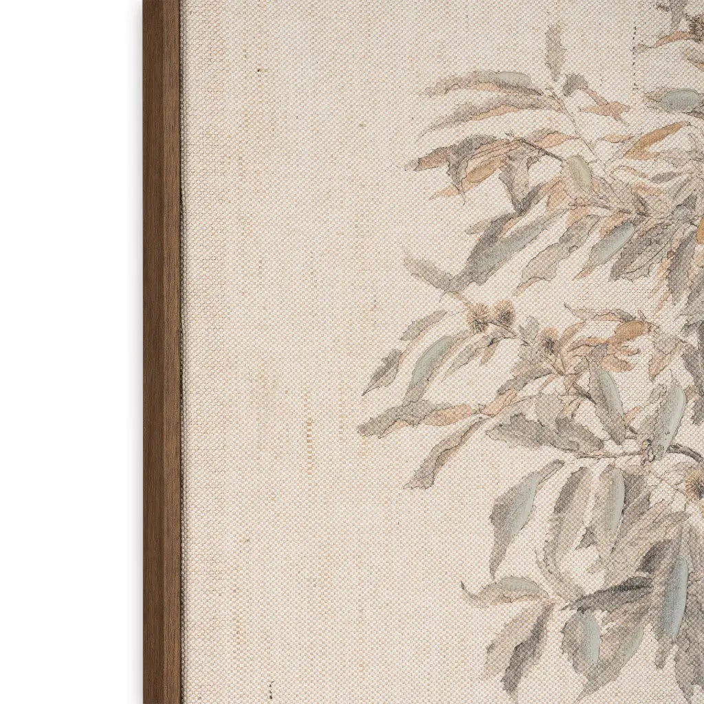 Botanical Whisper I Hand Painted Dark Brown Floater Frame Wall Art Homeroots Home Decor