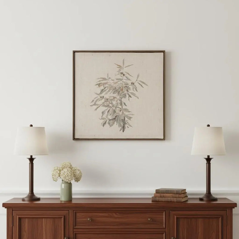 Botanical Whisper I Hand Painted Dark Brown Floater Frame Wall Art Homeroots Home Decor
