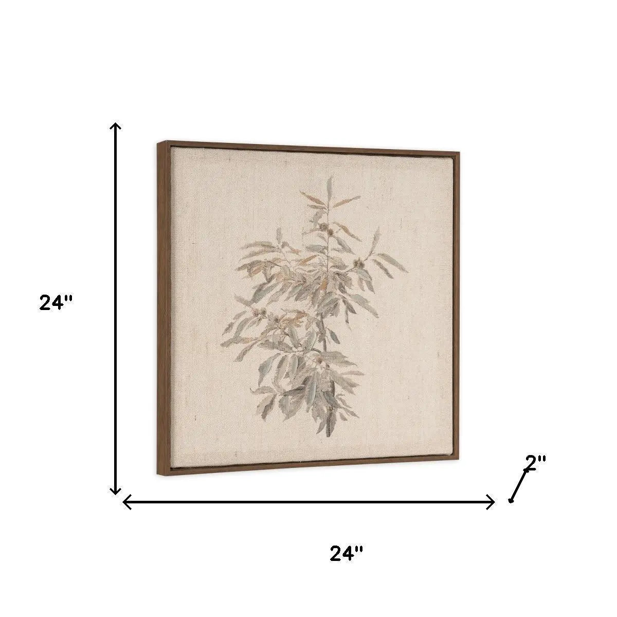 Botanical Whisper I Hand Painted Dark Brown Floater Frame Wall Art Homeroots Home Decor