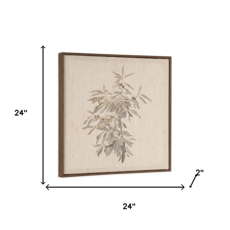 Botanical Whisper I Hand Painted Dark Brown Floater Frame Wall Art Homeroots Home Decor