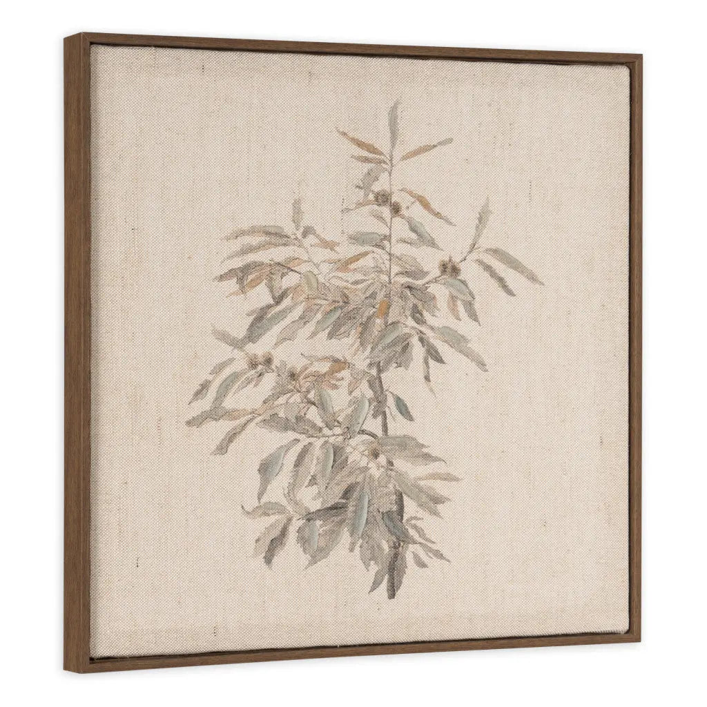 Botanical Whisper I Hand Painted Dark Brown Floater Frame Wall Art Homeroots Home Decor