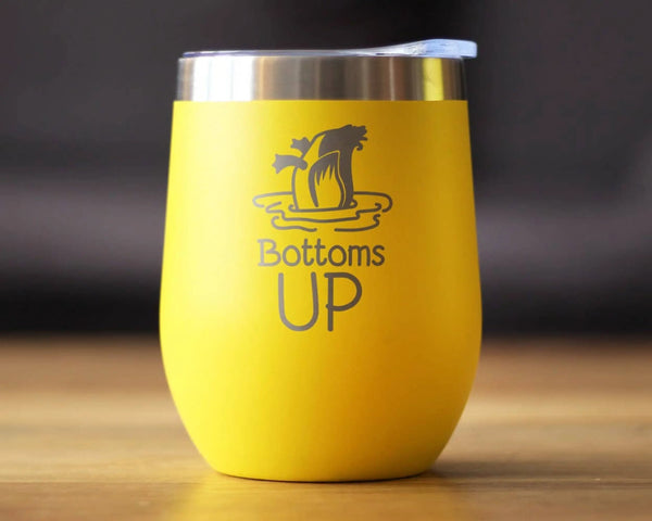 Bottoms Up Insulated Wine Tumbler - Funny Duck Gifts Bevvee