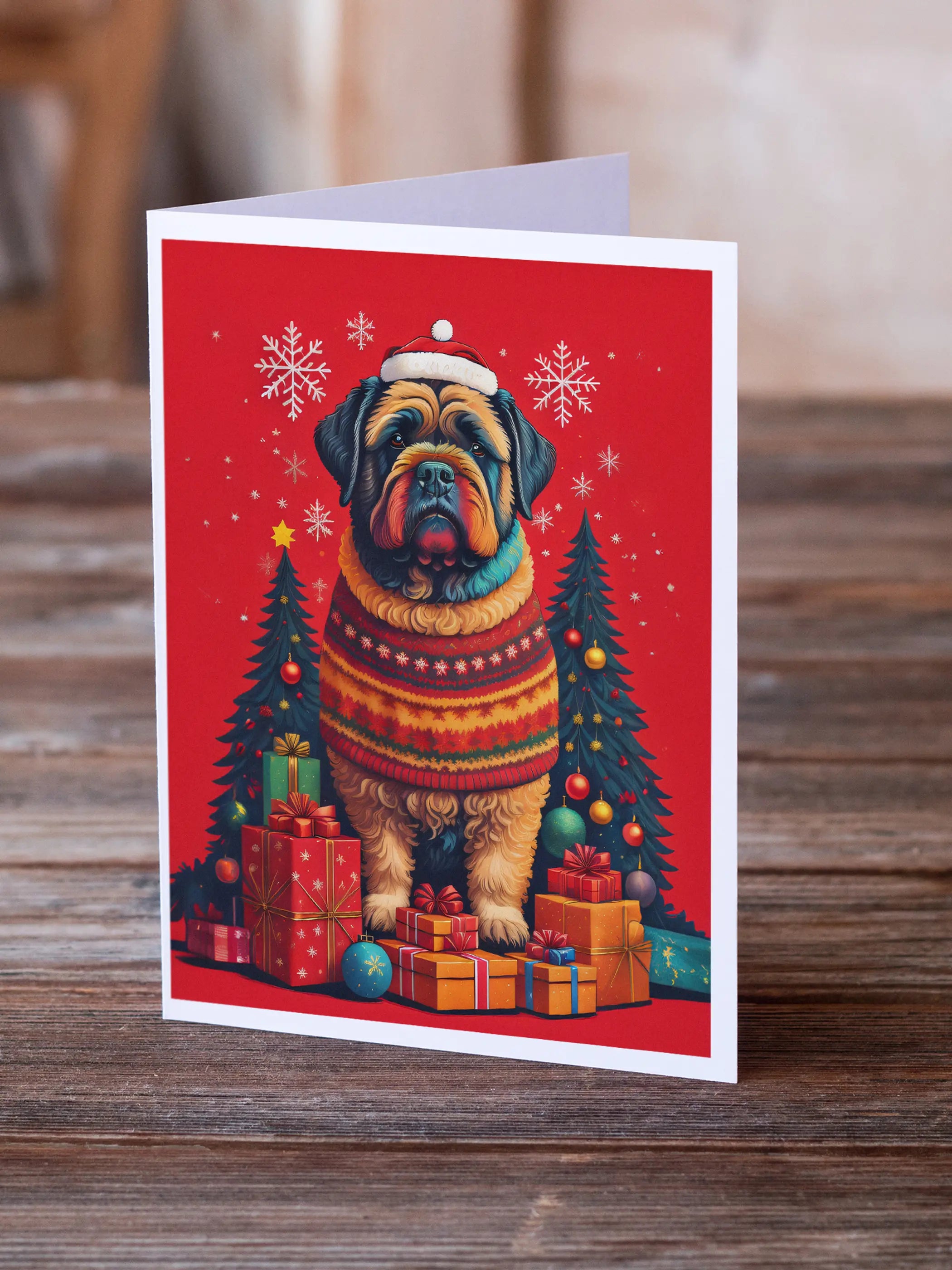 Bouvier des Flandres Holiday Christmas Greeting Cards Pack of 8 Caroline's Treasures