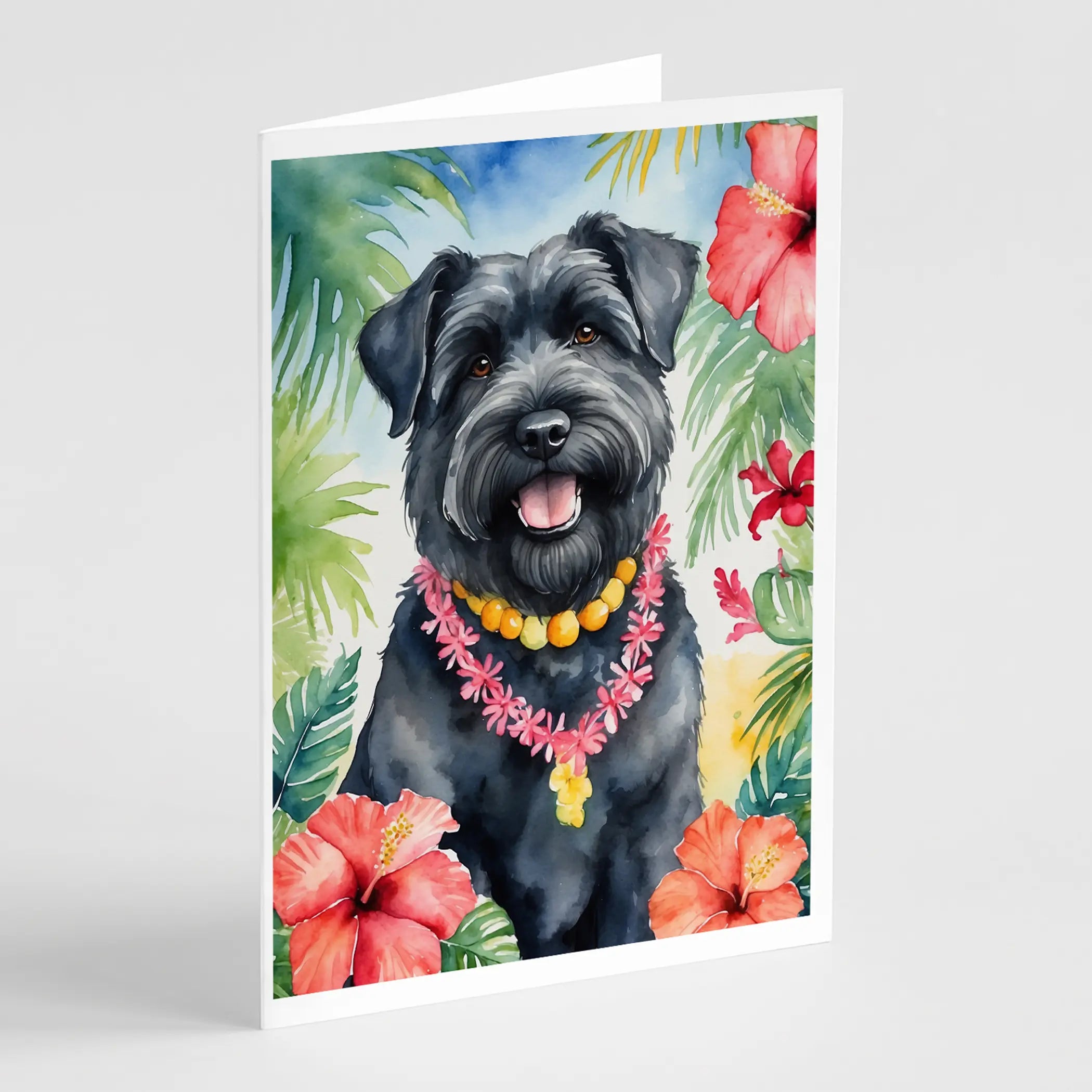 Bouvier des Flandres Luau Greeting Cards Pack of 8 Caroline's Treasures