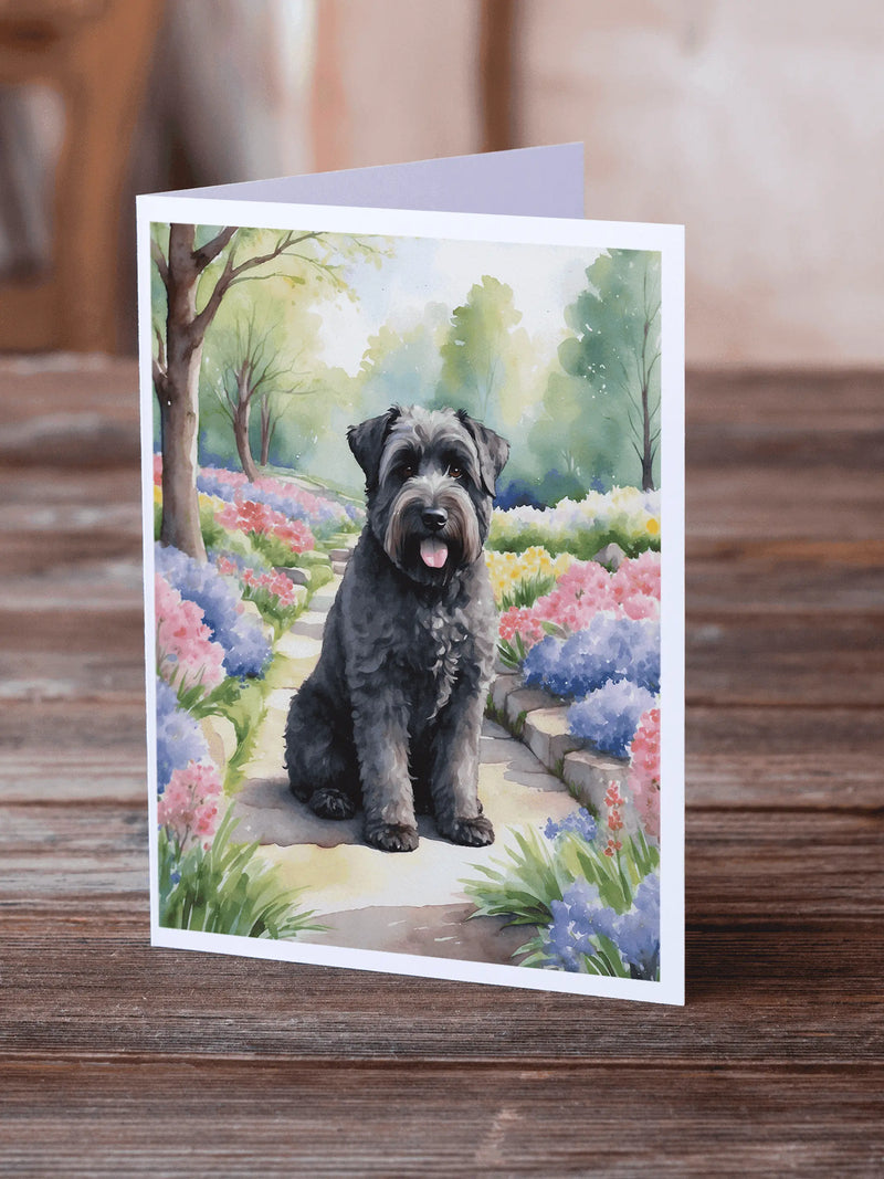 Bouvier des Flandres Spring Path Greeting Cards Pack of 8 Caroline's Treasures