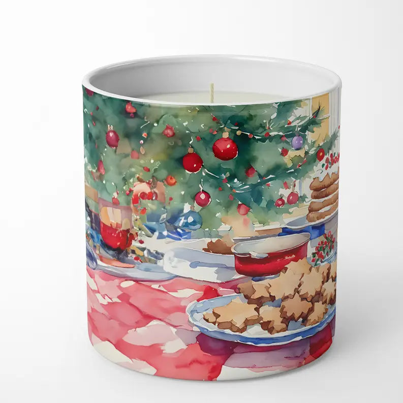 Boxer Christmas Cookies Decorative Soy Candle Caroline's Treasures
