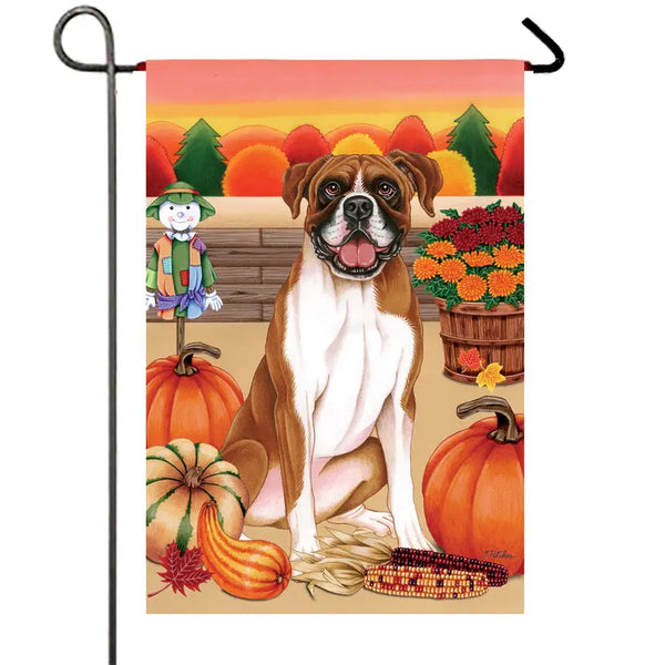 Boxer Fawn Uncropped - Best of Breed Autumn Harvest Outdoor Flag Best of Breed