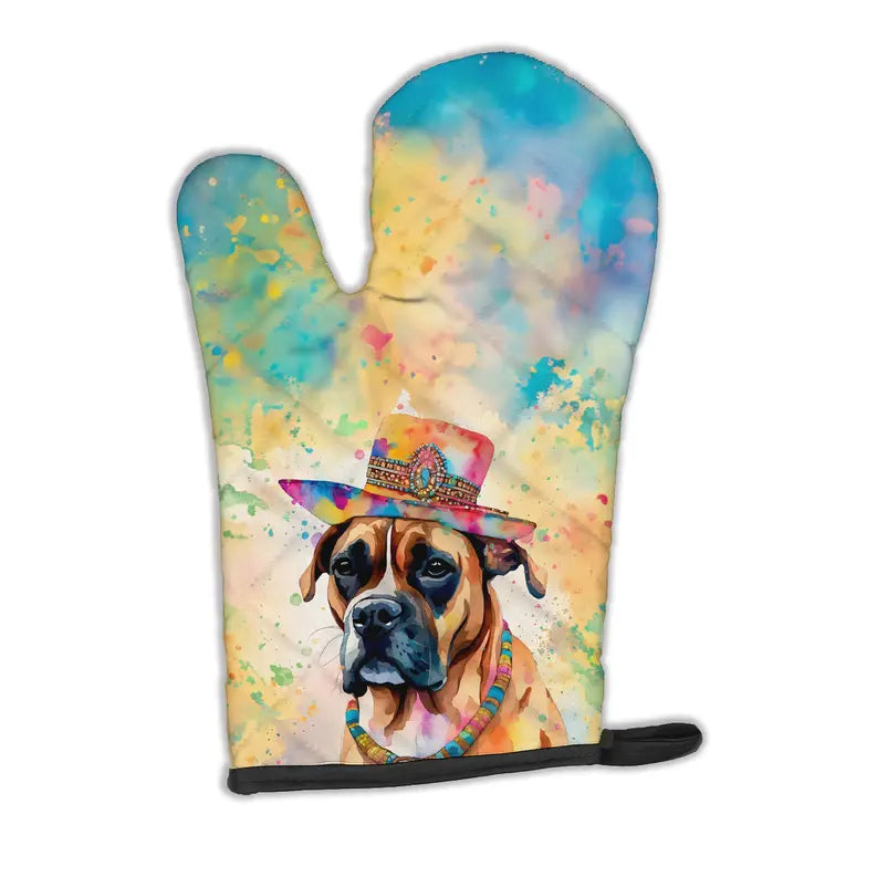 Boxer Hippie Dawg Oven Mitt Caroline's Treasures